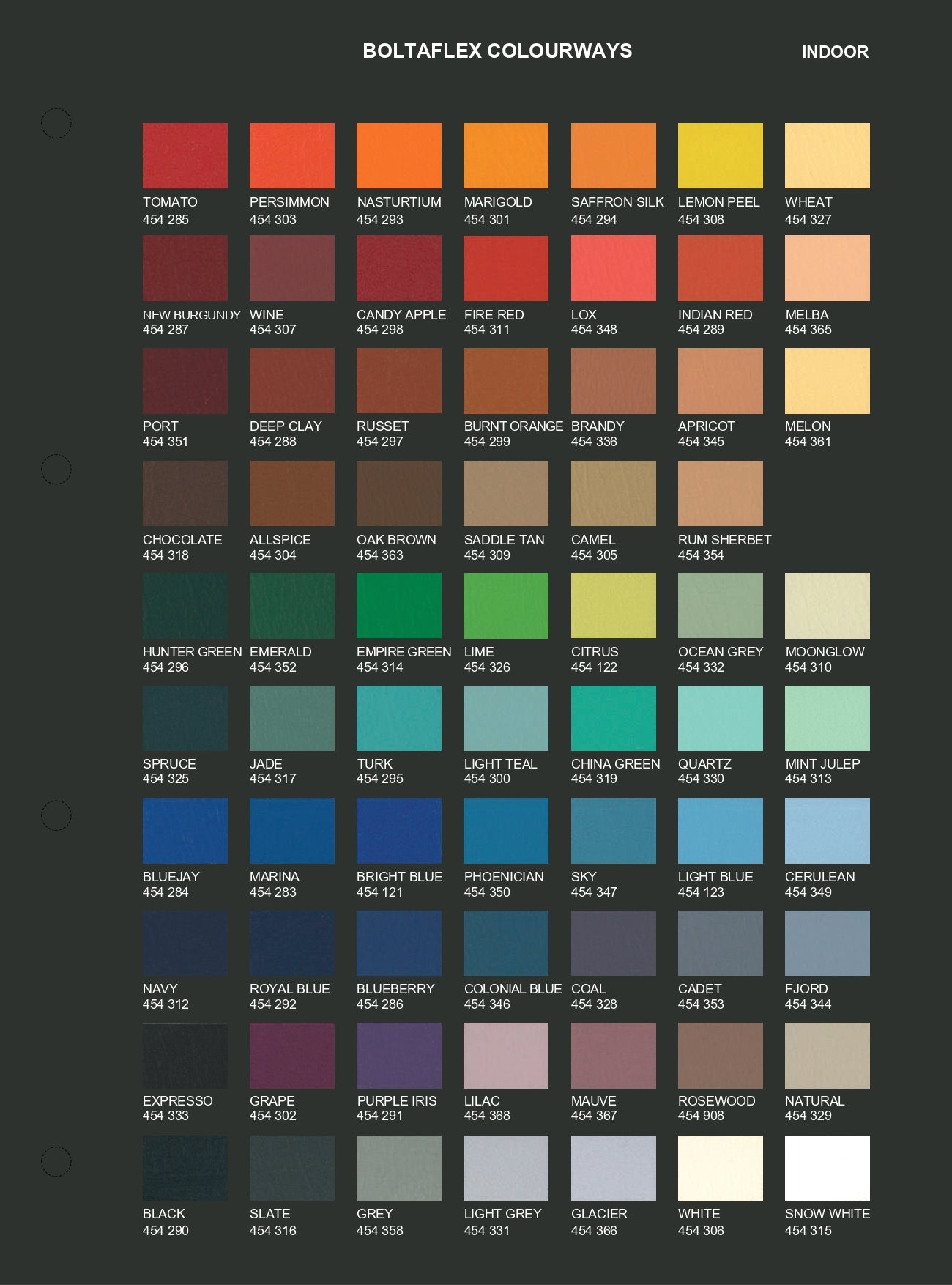 Boltaflex Colourways